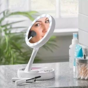 Espelho de Mesa com luz Led para Maquiagem