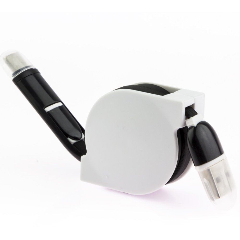 Cabo USB carregador e sincronizador 3×1 retrátil
